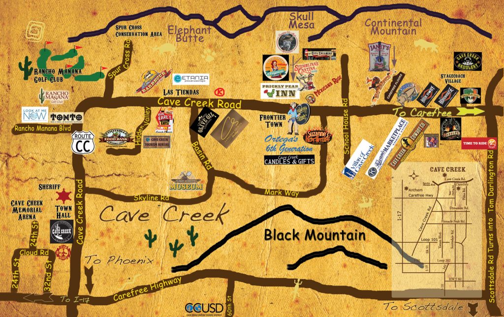 Cave Creek Map Cave Creek Visitors Guide 3998